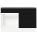 Balcão Gabinete 120 x 60 cm 1 Porta 2 Gavetas Branco/Preto (Com Tampo) Agata Madesa