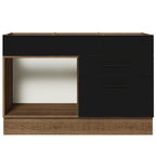 Balcão Gabinete de Pia 120 x 60 cm 1 Porta 2 Gavetas Rustic/Preto (Sem Tampo) Agata Madesa