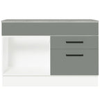 Balcão Gabinete 120 x 60 cm 1 Porta 2 Gavetas Branco/Cinza (Com Tampo) Agata Madesa