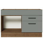 Balcão Gabinete de Pia 120 x 60 cm 1 Porta 2 Gavetas Rustic/Cinza (Sem Tampo) Agata Madesa