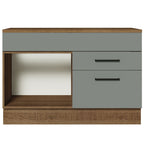 Balcão Gabinete 120 x 60 cm 1 Porta 2 Gavetas Rustic/Cinza (Com Tampo) Agata Madesa