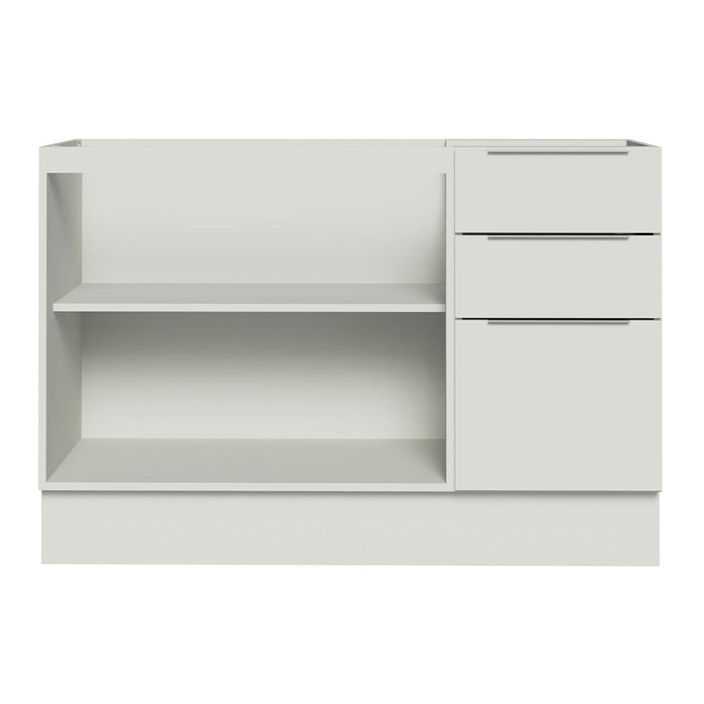 Balcão Gabinete de Pia Madesa Stella 120 x 60 cm 2 Portas e 3 Gavetas (Sem Tampo) Branco