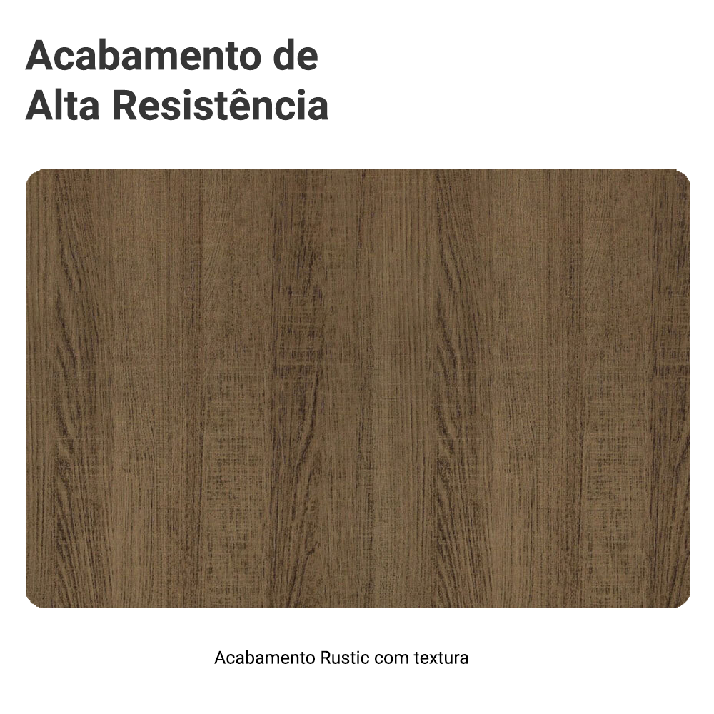 Balcão Cozinha 120 x 60 cm 2 Portas e 3 Gavetas (Com Tampo) Rustic Stella Madesa