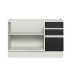Balcão Gabinete de Pia Madesa Glamy 120 x 60 cm 2 Portas e 3 Gavetas (Sem Tampo) Branco/Preto
