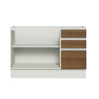 Balcão Gabinete de Pia Madesa Glamy 120 x 60 cm 2 Portas e 3 Gavetas (Sem Tampo) Branco/Rustic