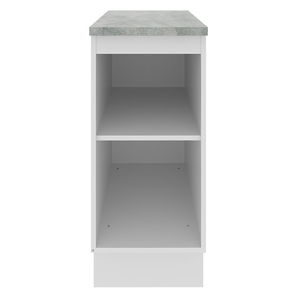 Balcão Madesa Glamy 35 x 60 cm 1 Porta (Com Tampo) Branco/Preto