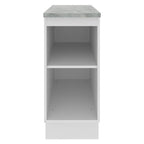 Balcão Madesa Glamy 35 x 60 cm 1 Porta (Com Tampo) Branco/Preto