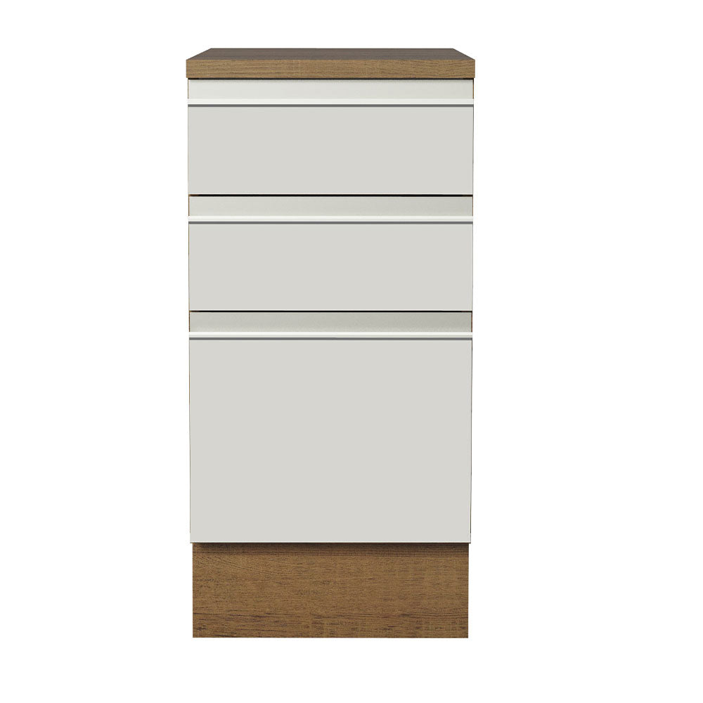 Balcão Madesa Glamy 40 x 60 cm 3 Gavetas (Com Tampo) Rustic/Branco
