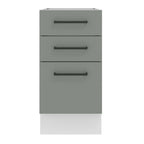 Balcão Madesa Agata 40 x 60 cm 3 Gavetas (Sem Tampo) Branco/Cinza