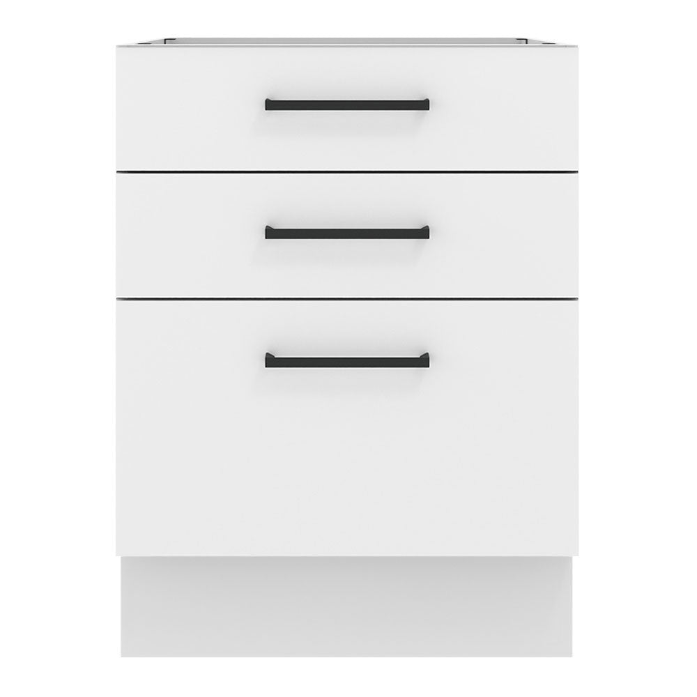 Balcão Madesa Agata 60 x 60 cm 3 Gavetas (Sem Tampo) Branco