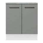 Balcão de Cozinha Madesa Agata 70 x 60 cm 2 Portas (Com Tampo) Branco/Cinza