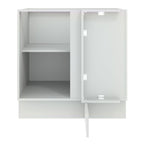 Balcão de Canto Madesa Agata 1 Porta 60 cm Profundidade (Sem Tampo) Branco/Cinza