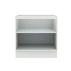 Balcão Madesa Lux 80 cm 2 Portas (Sem Tampo) Branco/Preto