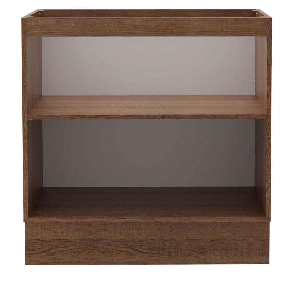 Balcão Madesa Lux 80 cm 2 Portas (Sem Tampo) Rustic/Preto