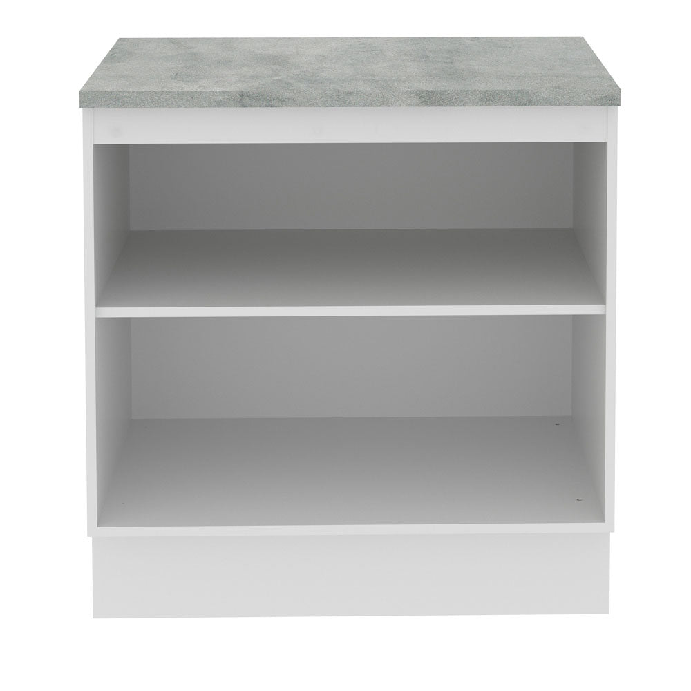 Balcão Madesa Glamy 80 x 60 cm 2 Portas (Com Tampo) Branco/Rustic