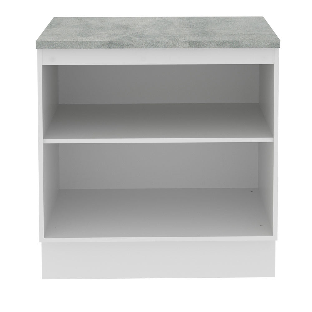 Balcão Madesa Stella 80 x 60 cm 2 Portas (Com Tampo) Branco/Rustic