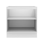 Balcão Madesa Lux 80 cm 2 Portas (Sem Tampo) Branco/Branco Veludo