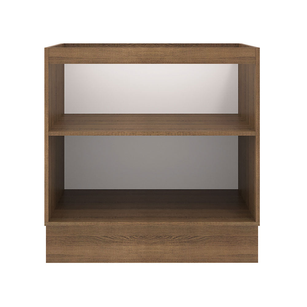 Balcão Madesa Lux 80 cm 2 Portas (Sem Tampo) Rustic/Branco Veludo