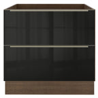 Balcão Madesa Lux 80 cm 2 Gavetas (Sem Tampo) Rustic/Preto