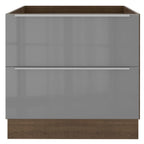 Balcão Madesa Lux 80 cm 2 Gavetas (Sem Tampo) Rustic/Cinza