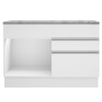 Balcão Madesa Glamy 120 cm 1 Porta e 2 Gavetas (Com Tampo) Branco