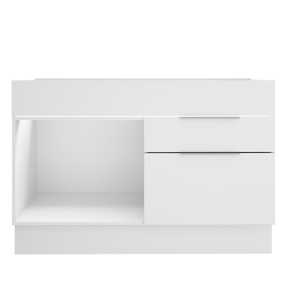 Balcão Gabinete de Pia Madesa Stella 1 Porta e 2 Gavetas (Sem Tampo e Pia) Branco