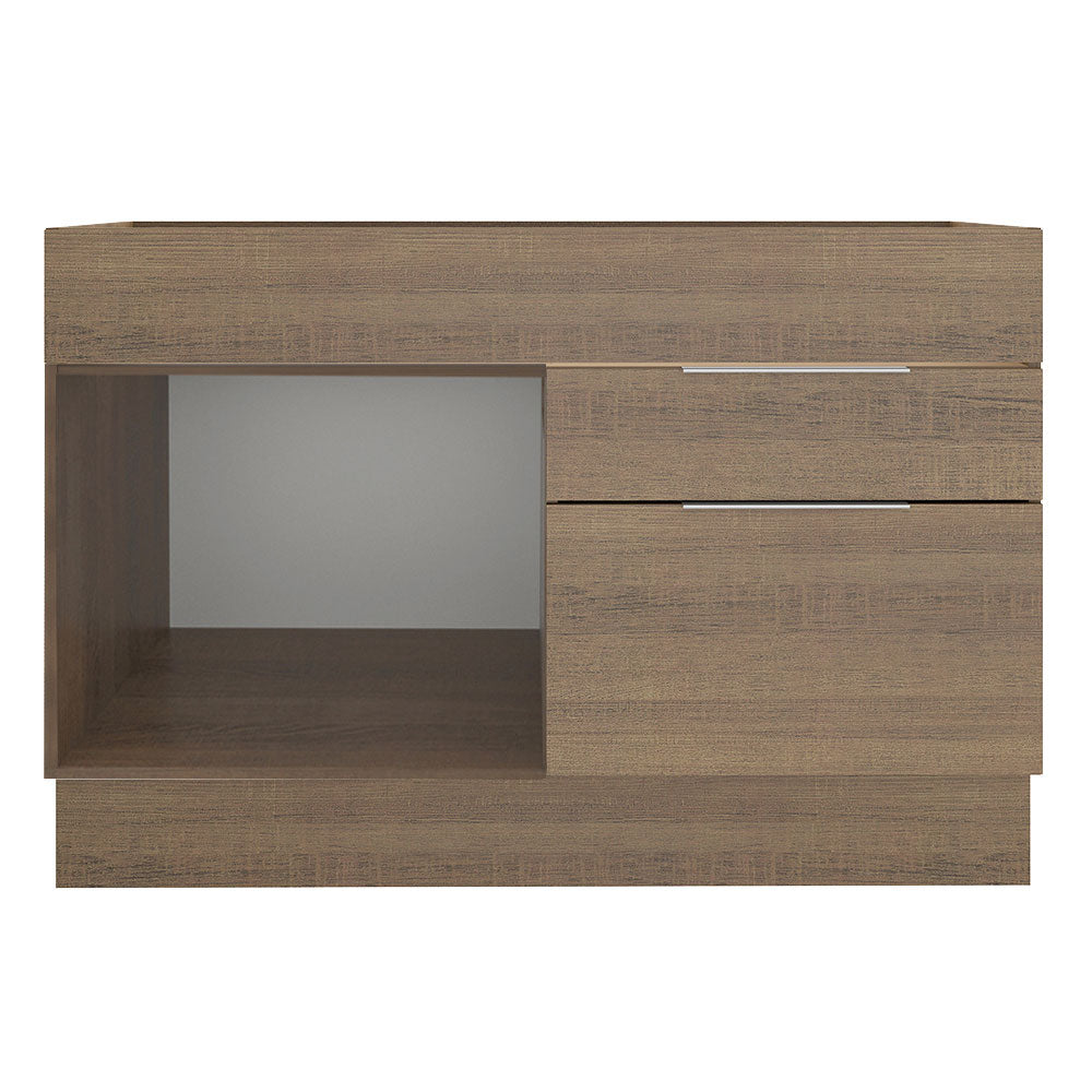 Balcão Gabinete de Pia Madesa Stella 1 Porta e 2 Gavetas (Sem Tampo e Pia) Rustic