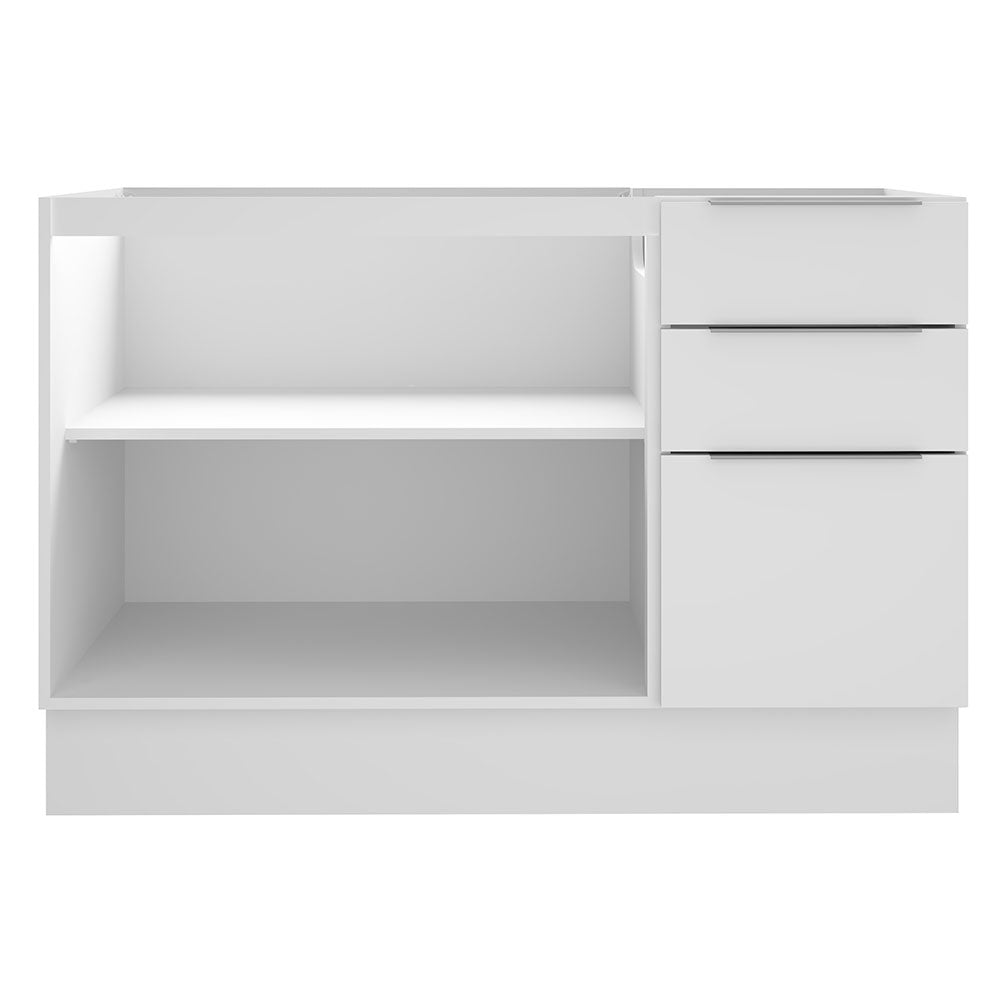 Balcão Gabinete de Pia Madesa Stella 2 Portas e 3 Gavetas (Sem Tampo e Pia) Branco