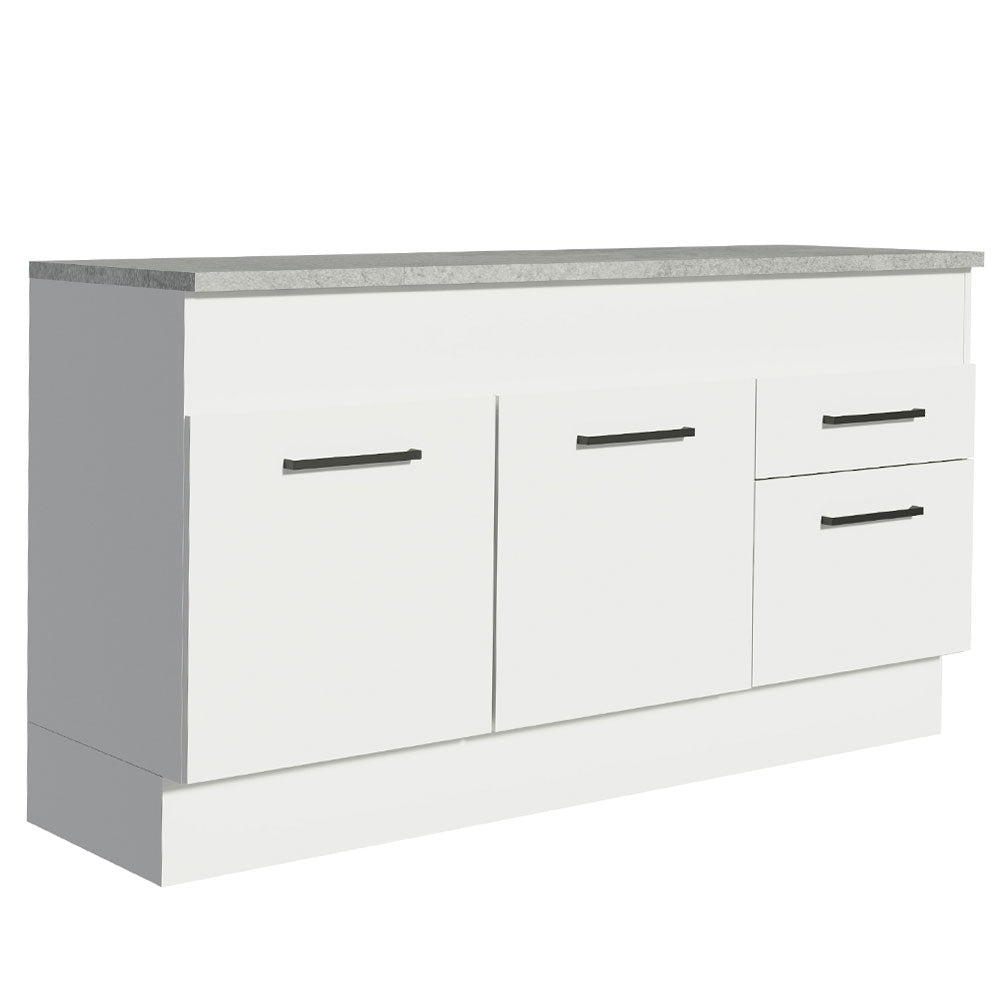 Balcão Madesa Agata 150 cm 2 Portas e 2 Gavetas (Com Tampo) Branco