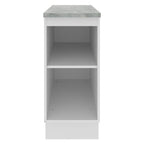 Balcão Madesa Glamy 35 cm 1 Porta Branco/Preto