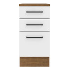 Balcão Madesa Agata 40 cm 3 Gavetas Rustic/Branco