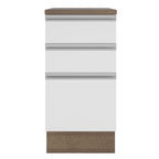 Balcão Madesa Glamy 40 cm 3 Gavetas Rustic/Branco