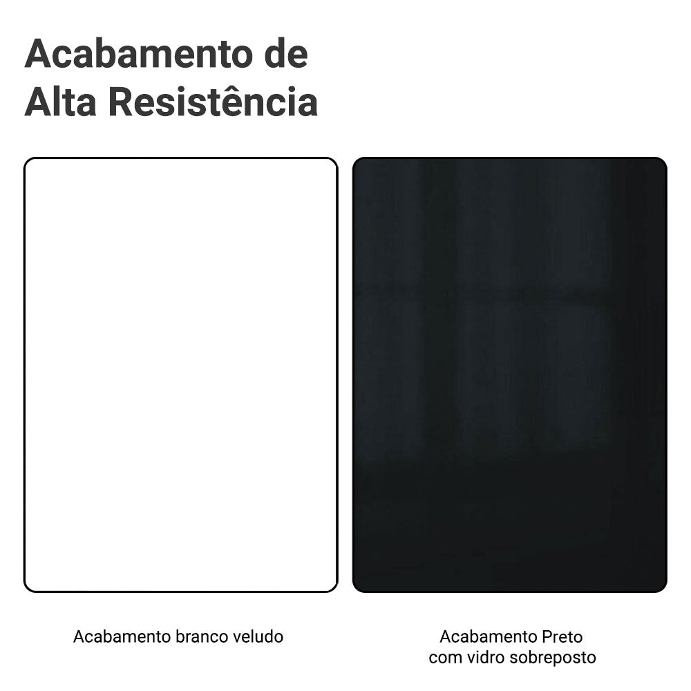 Armário Aéreo 70 cm 2 Portas Branco/Preto Lux Madesa
