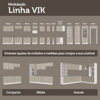 Paneleiro 60 cm 3 Portas Branco/Crema Vik Madesa