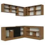 Armário de Cozinha Completa de Canto 389cm Rustic Preto Agata Madesa 01