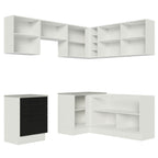 Armário de Cozinha Completa de Canto 399cm Branco Preto Agata Madesa 02