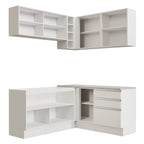 Armário de Cozinha Completa de Canto 329cm Branco Glamy Madesa 02