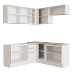 Armário de Cozinha Completa de Canto 349cm Branco Glamy Madesa 01