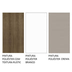 Armário de Cozinha Completa de Canto 349cm Rustic/Branco/Crema Glamy Madesa 01