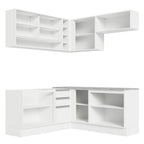 Armário de Cozinha Completa de Canto 349cm Branco Glamy Madesa 02