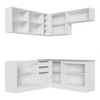 Armário de Cozinha Completa de Canto 349cm Branco Glamy Madesa 03