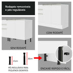 Armário de Cozinha Completa de Canto 349cm Branco Glamy Madesa 07