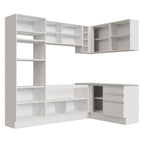 Armário de Cozinha Completa de Canto 399cm Branco Glamy Madesa 02