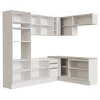 Armário de Cozinha Completa de Canto 419cm Branco Glamy Madesa 01
