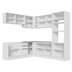 Armário de Cozinha Completa de Canto 459cm Branco Glamy Madesa 01