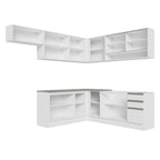 Armário de Cozinha Completa de Canto 469cm Branco Glamy Madesa 01
