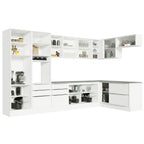Armário de Cozinha Completa de Canto 546 x 60 cm Branco Veludo Lux Madesa 05