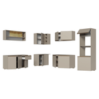 Armário de Cozinha Completa de Canto 445cm Suspensa Crema Nice Madesa 04