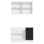 Armário de Cozinha Compacta 120cm Branco/Preto Agata Madesa 01