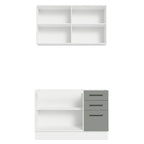 Armário de Cozinha Compacta 120cm Branco/Cinza Agata Madesa 01